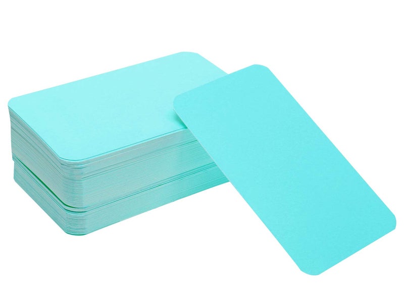 Penta Angel 100 Pcs Mini Paper Blank Gift Notes Cards DIY Craft Small Word Business Message Cards (Light Blue) - Image 1